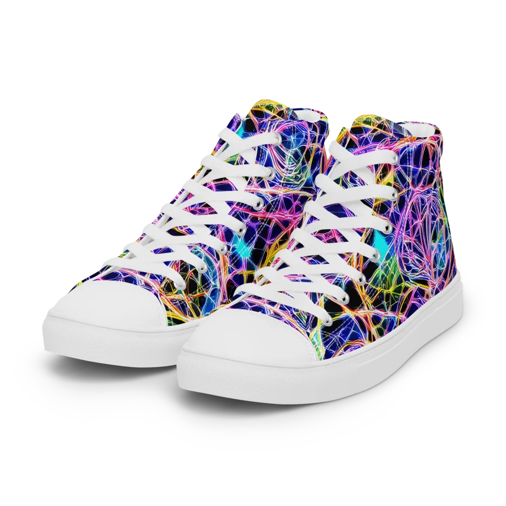 Laser Lace on Women's High Top Canvas Shoes — Left Front