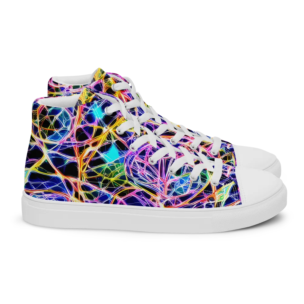 Laser Lace on Women's High Top Canvas Shoes — Right