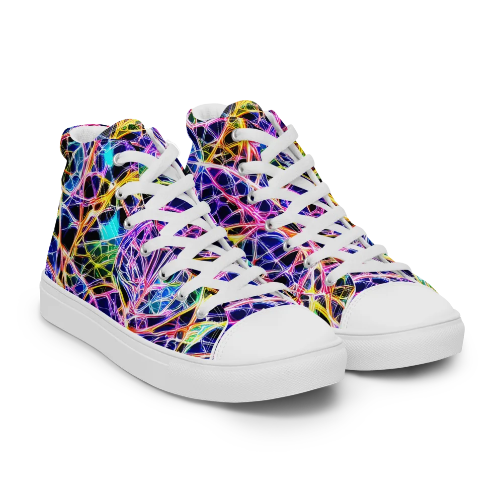 Laser Lace on Women's High Top Canvas Shoes — Right Front