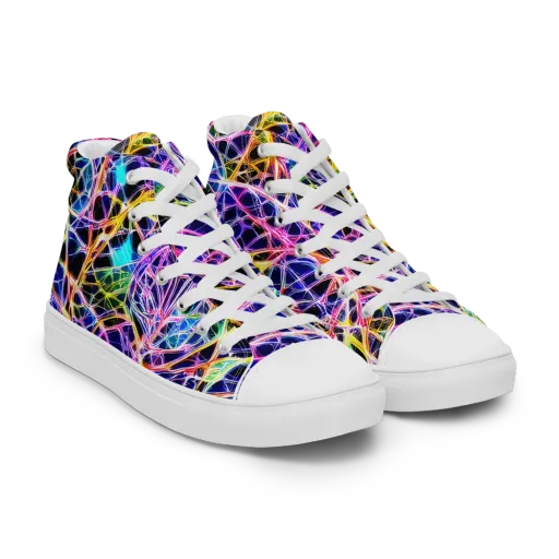 Laser Lace on a Women's High Top Canvas Shoes