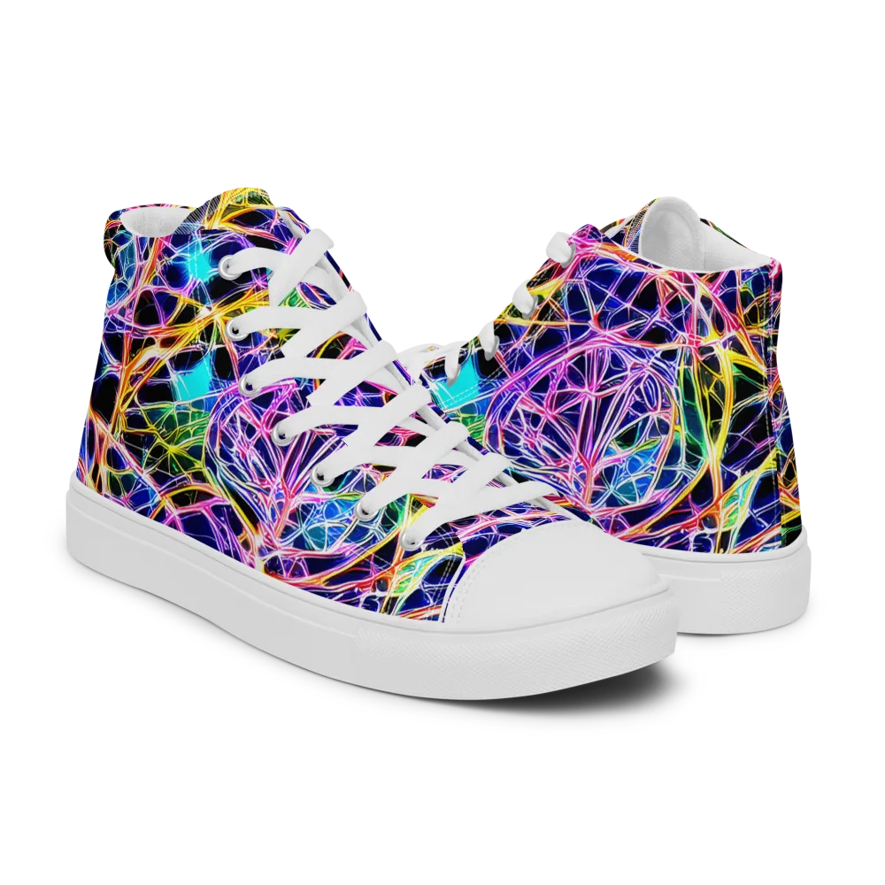 Laser Lace on Women's High Top Canvas Shoes — Right