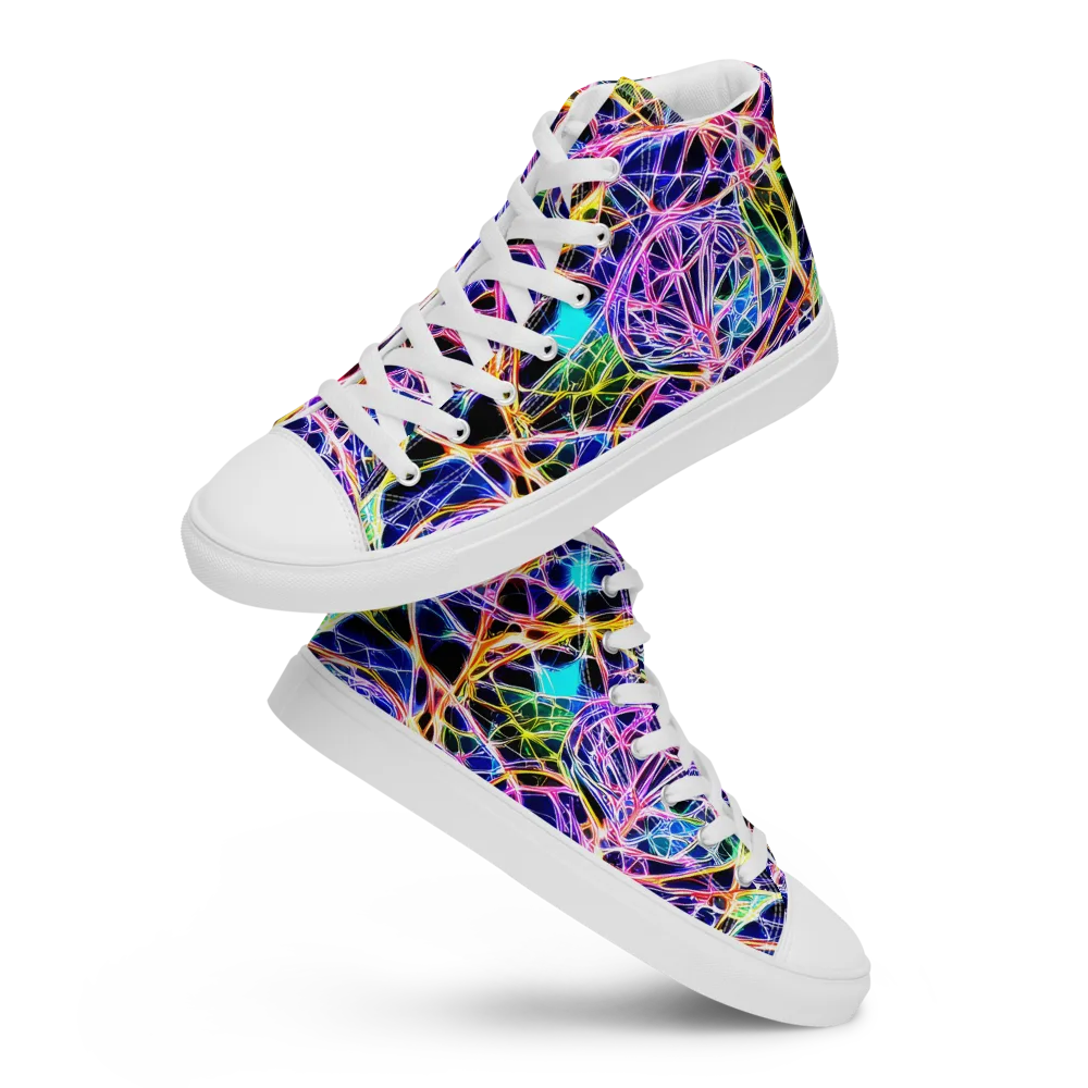 Laser Lace on Women's High Top Canvas Shoes — Front