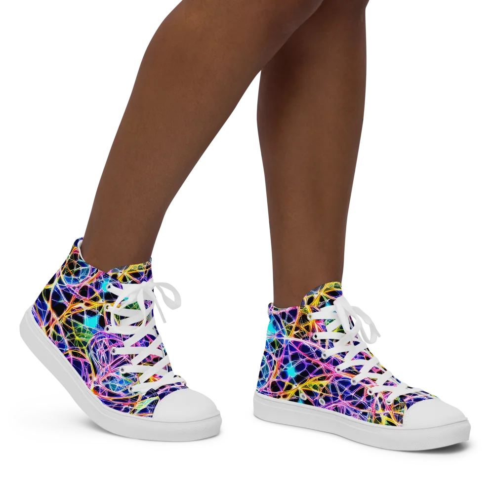Laser Lace on Women's High Top Canvas Shoes — Right