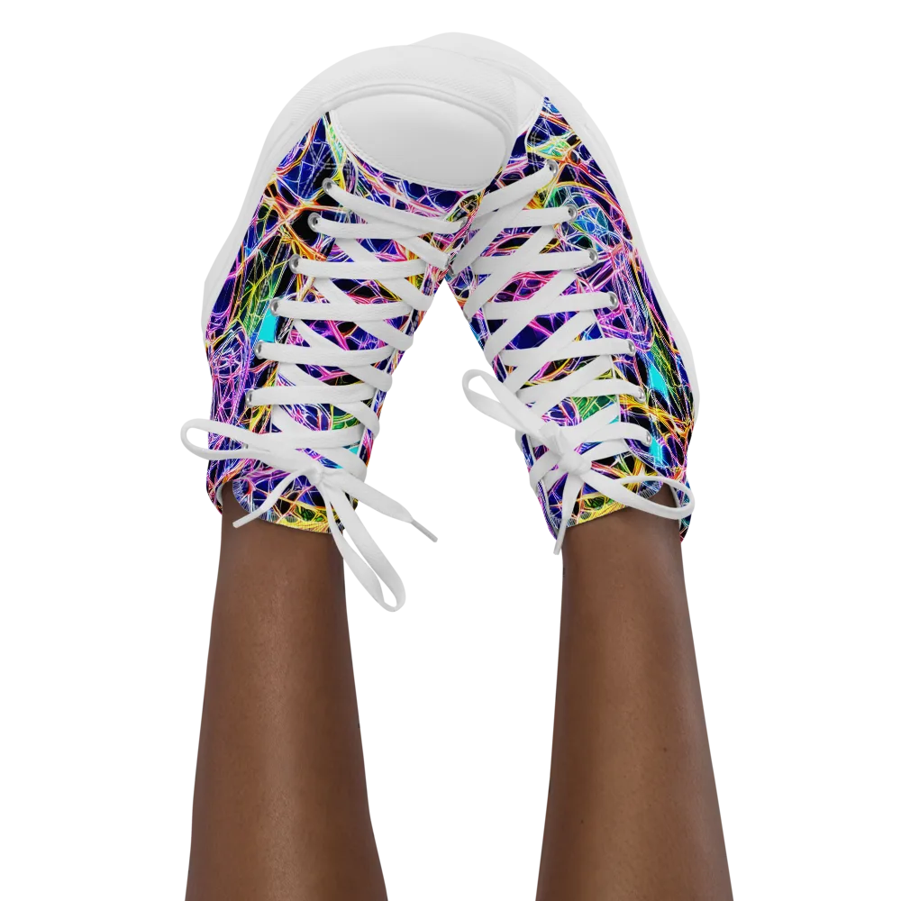 Laser Lace on Women's High Top Canvas Shoes — Front