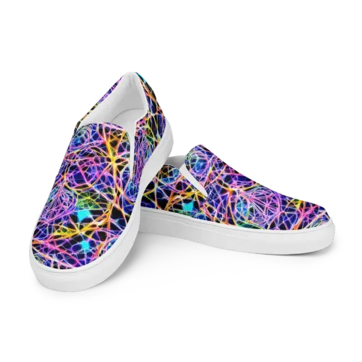 Laser Lace on a Men's Slip-On Canvas Shoes