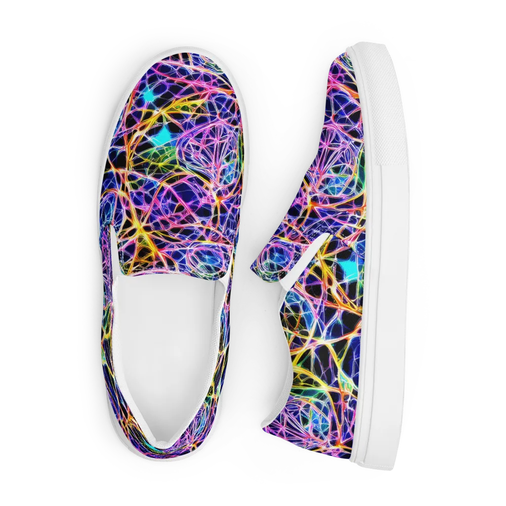 Laser Lace on Men's Slip-On Canvas Shoes — Front
