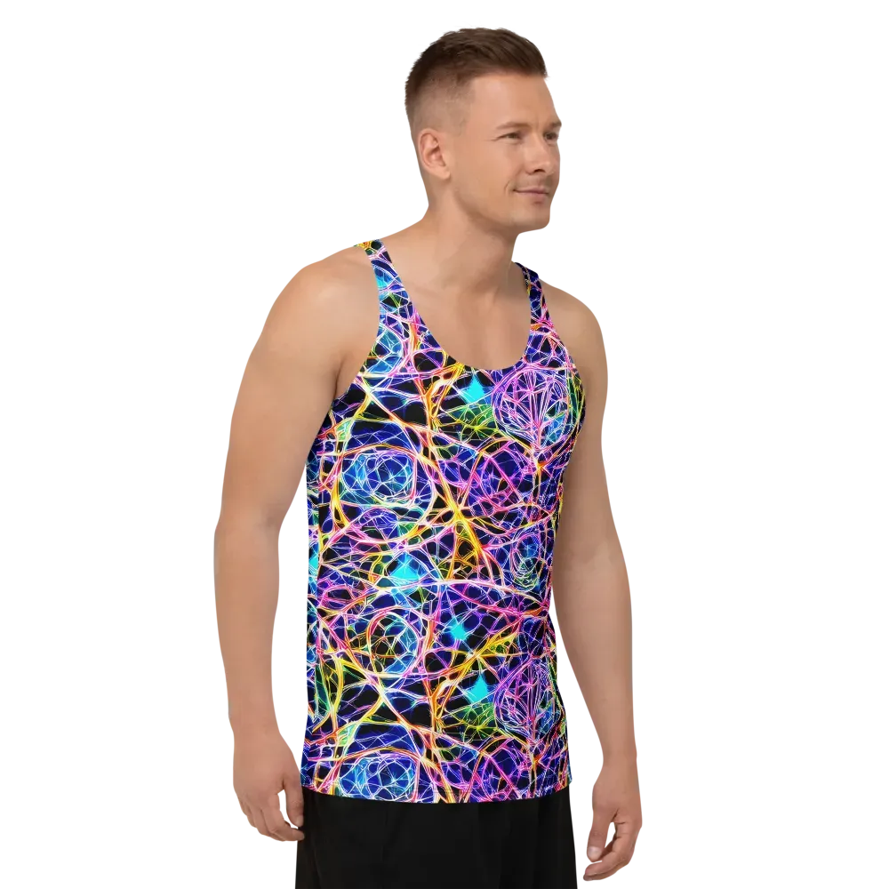 Laser Lace on Men's Tank Top — Right Front