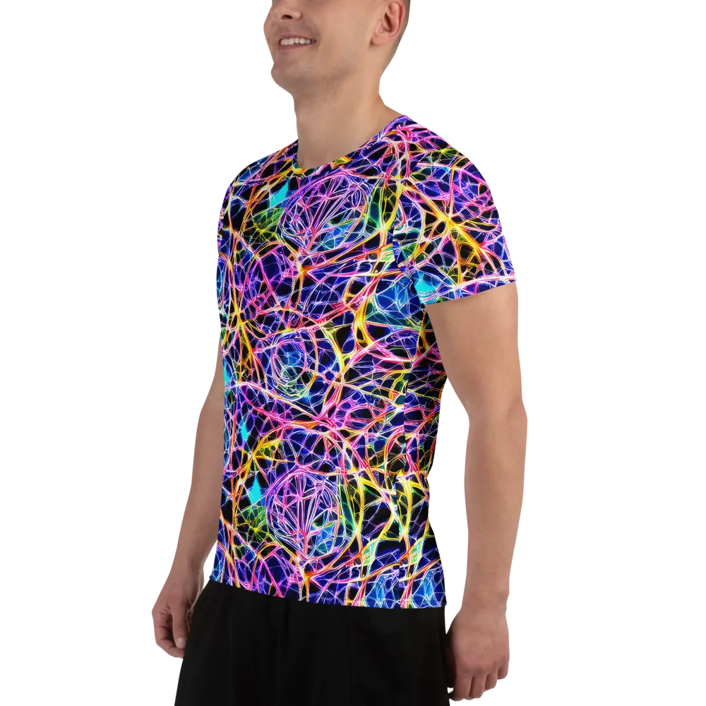 Laser Lace on Men's Athletic T-Shirt — Left