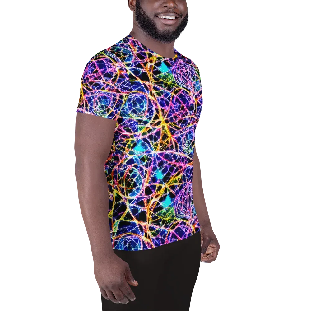 Laser Lace on Men's Athletic T-Shirt — Right