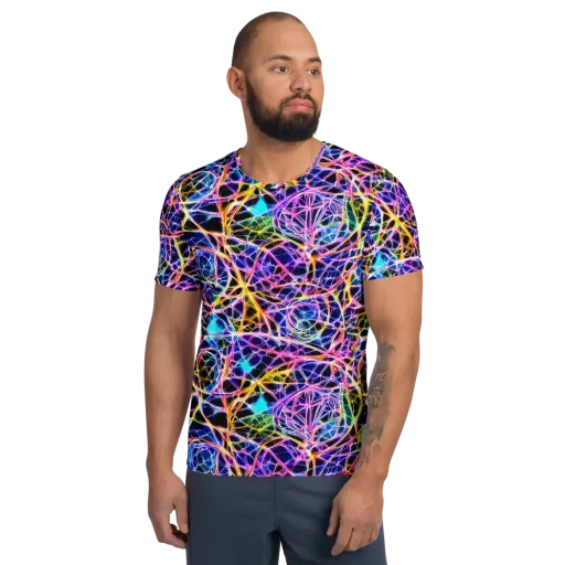 Laser Lace on a Men's Athletic T-Shirt