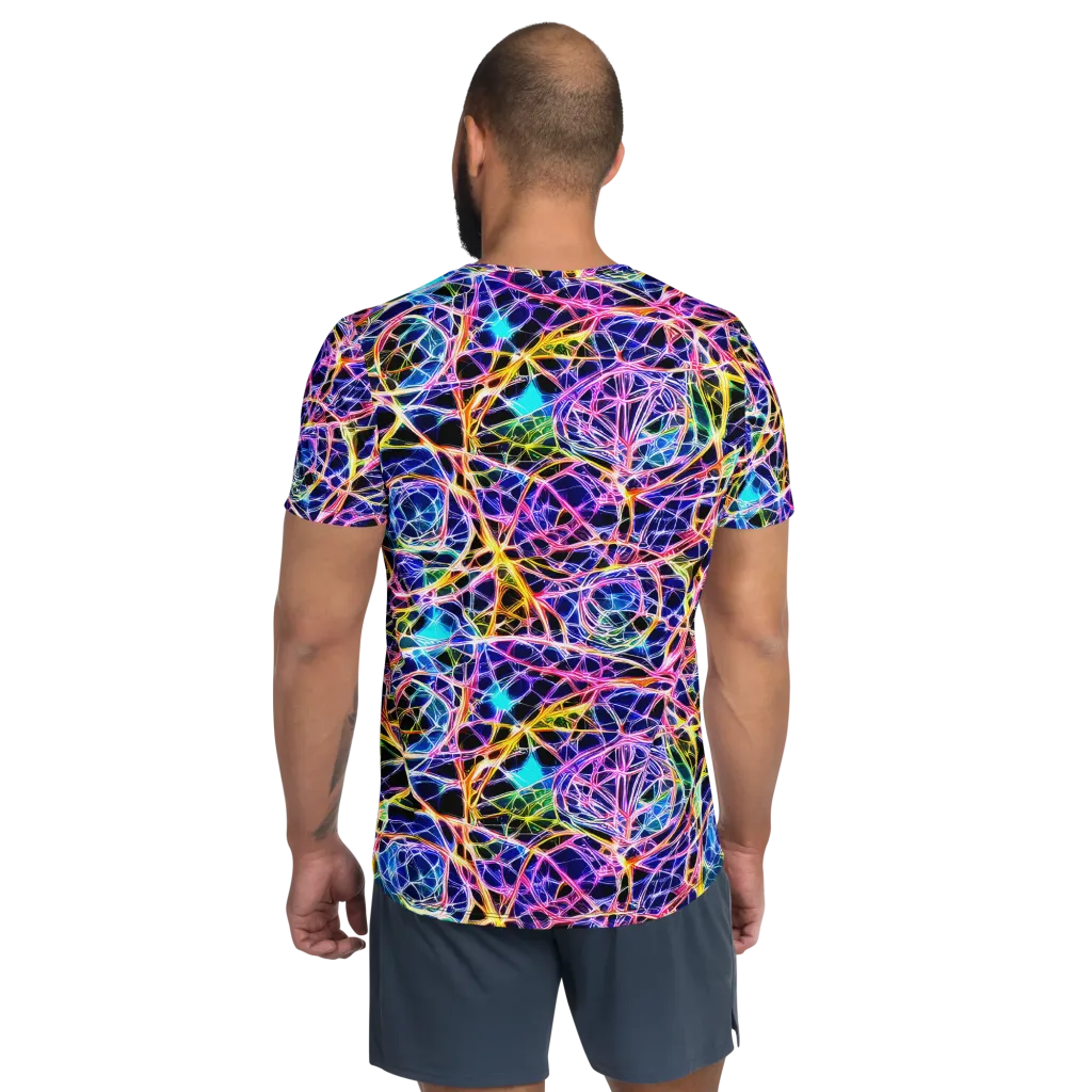 Laser Lace on Men's Athletic T-Shirt — Back