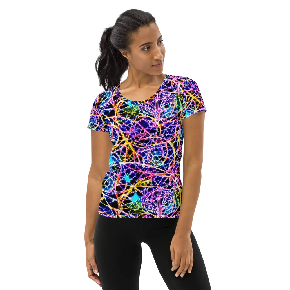 Laser Lace on Women's Athletic T-Shirt — Front