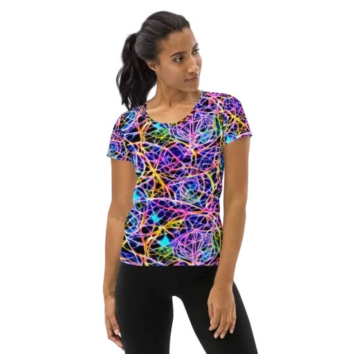Laser Lace on a Women's Athletic T-Shirt