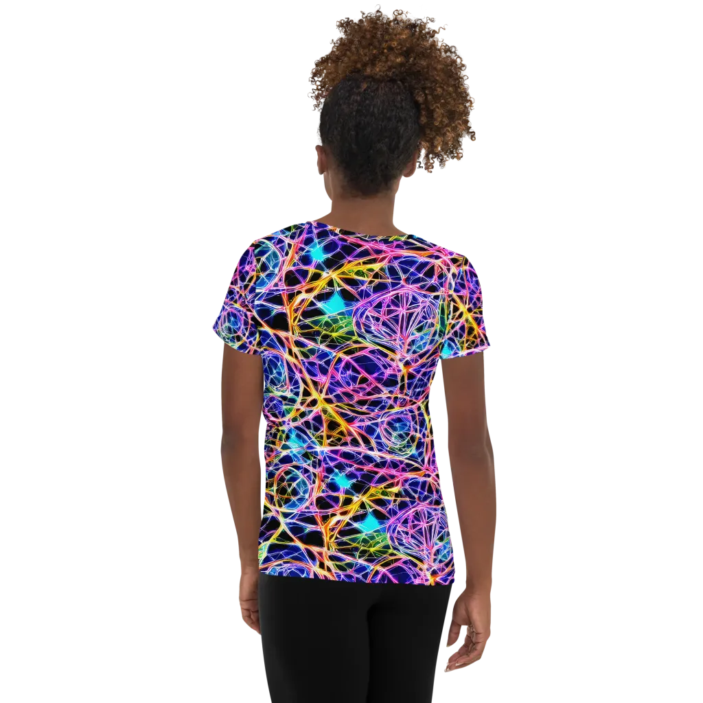 Laser Lace on Women's Athletic T-Shirt — Back