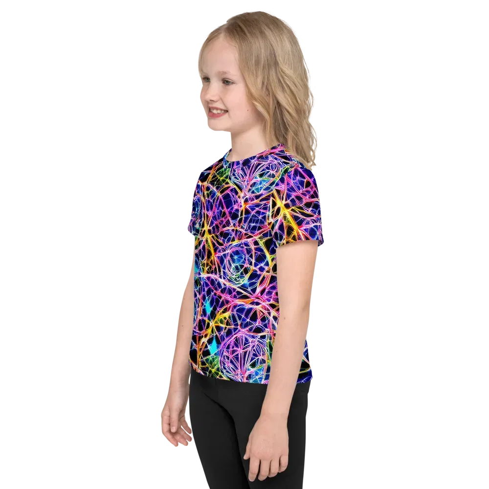Laser Lace on Kids Crew Neck T-Shirt — Left