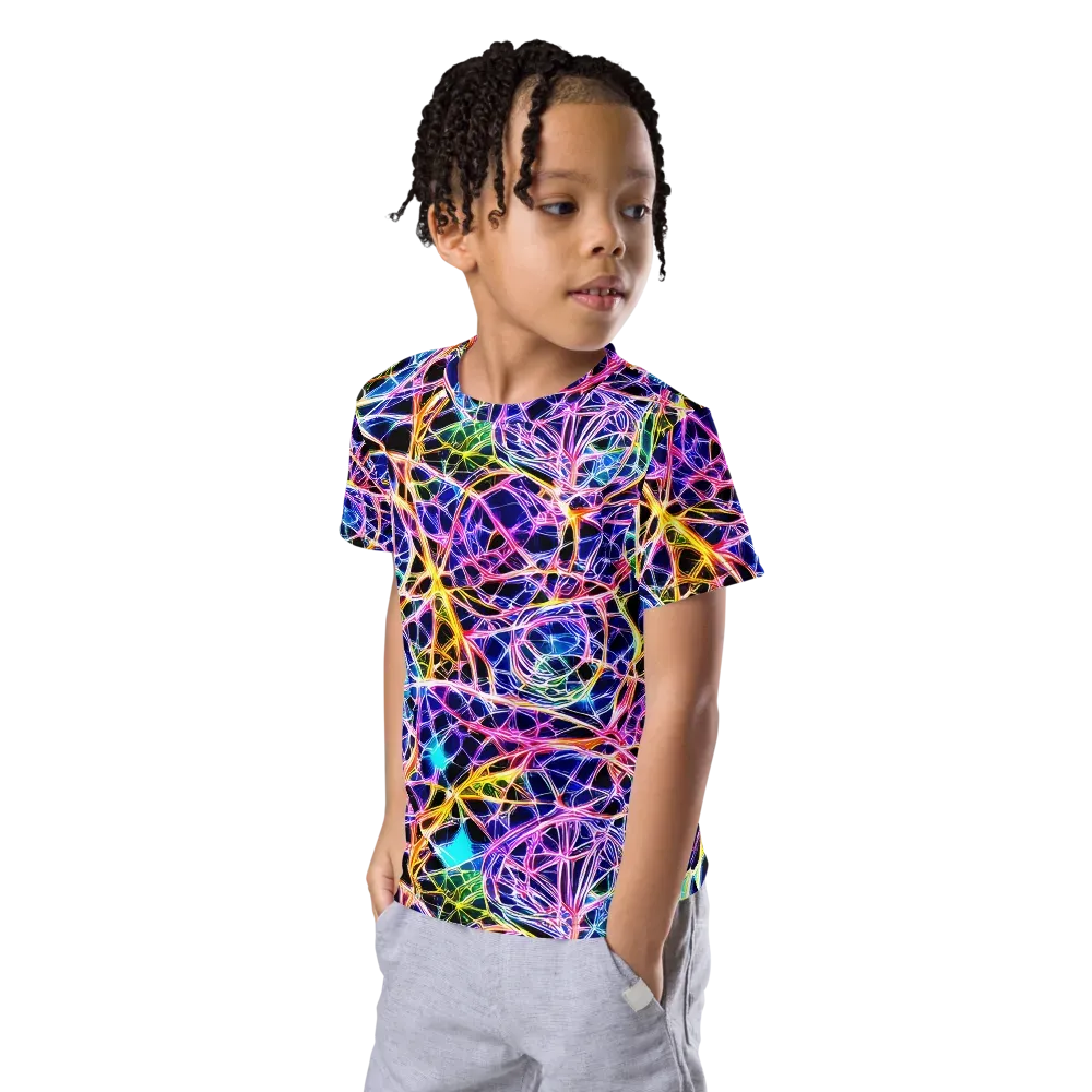 Laser Lace on Kids Crew Neck T-Shirt — Left Front