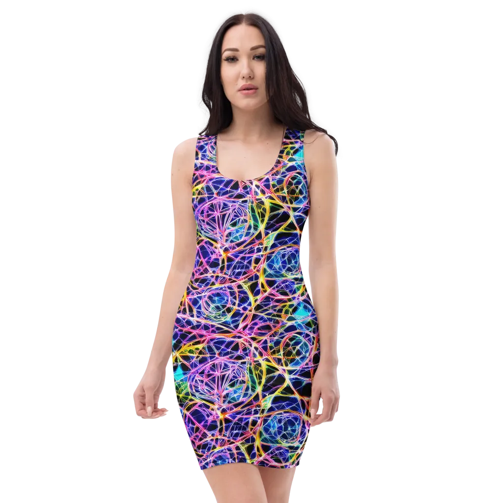 Laser Lace on Bodycon Dress — Front