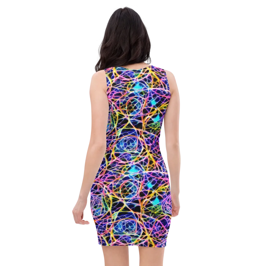 Laser Lace on Bodycon Dress — Back