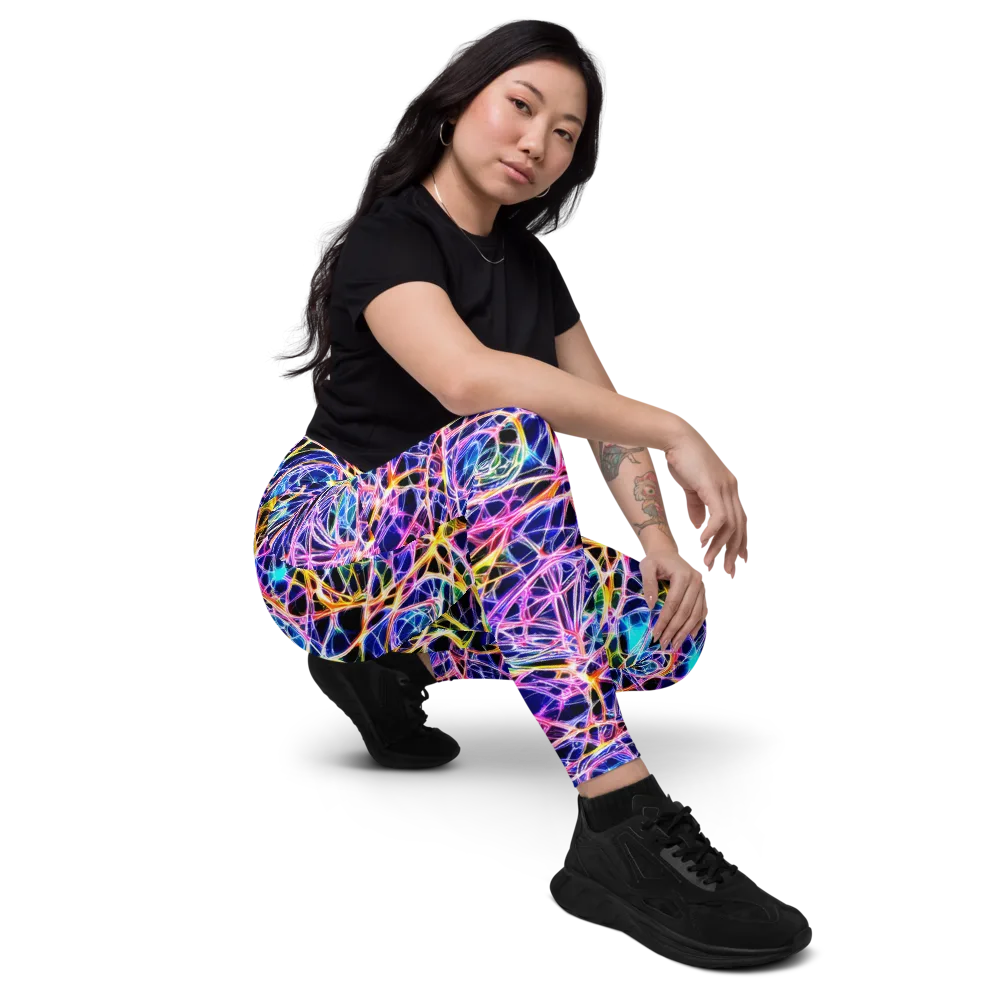 Laser Lace on Leggings with Pockets — Right Front