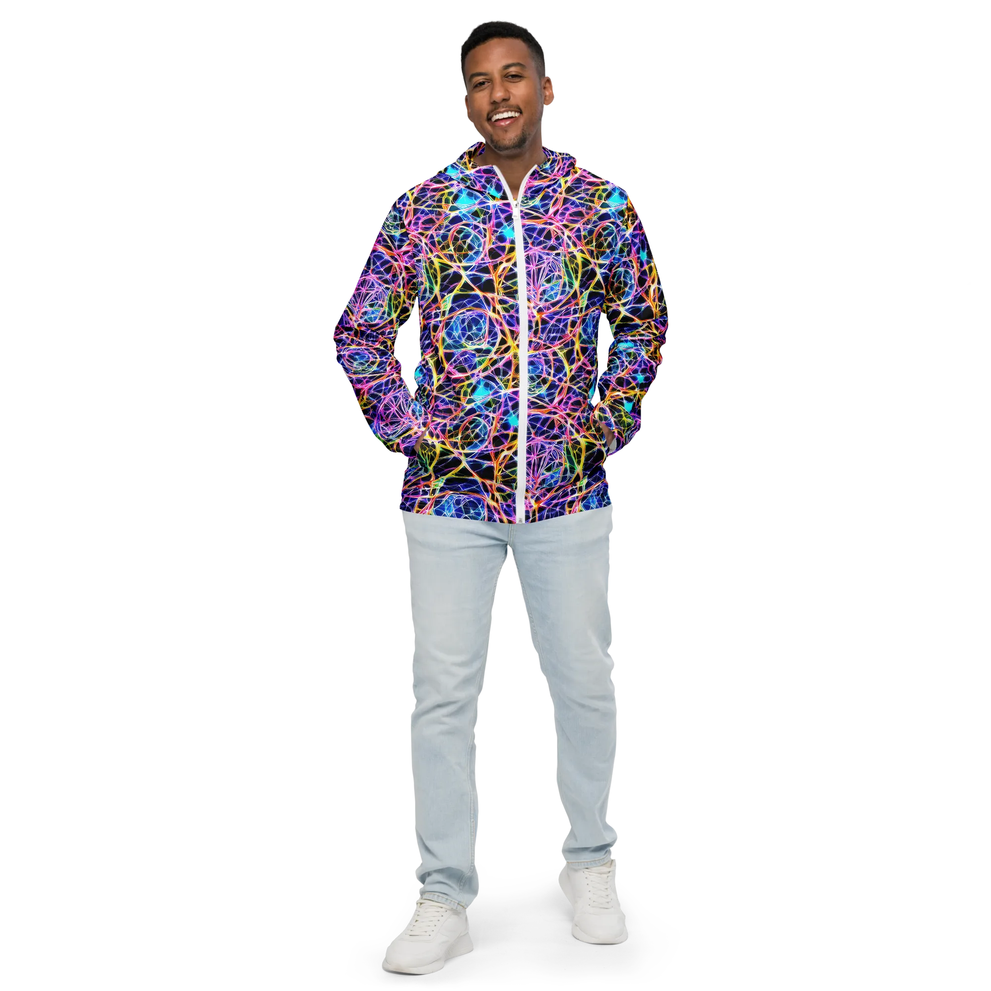 Laser Lace on Men's Windbreaker — Front