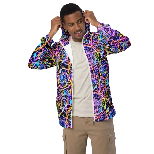 Laser Lace on a Men's Windbreaker
