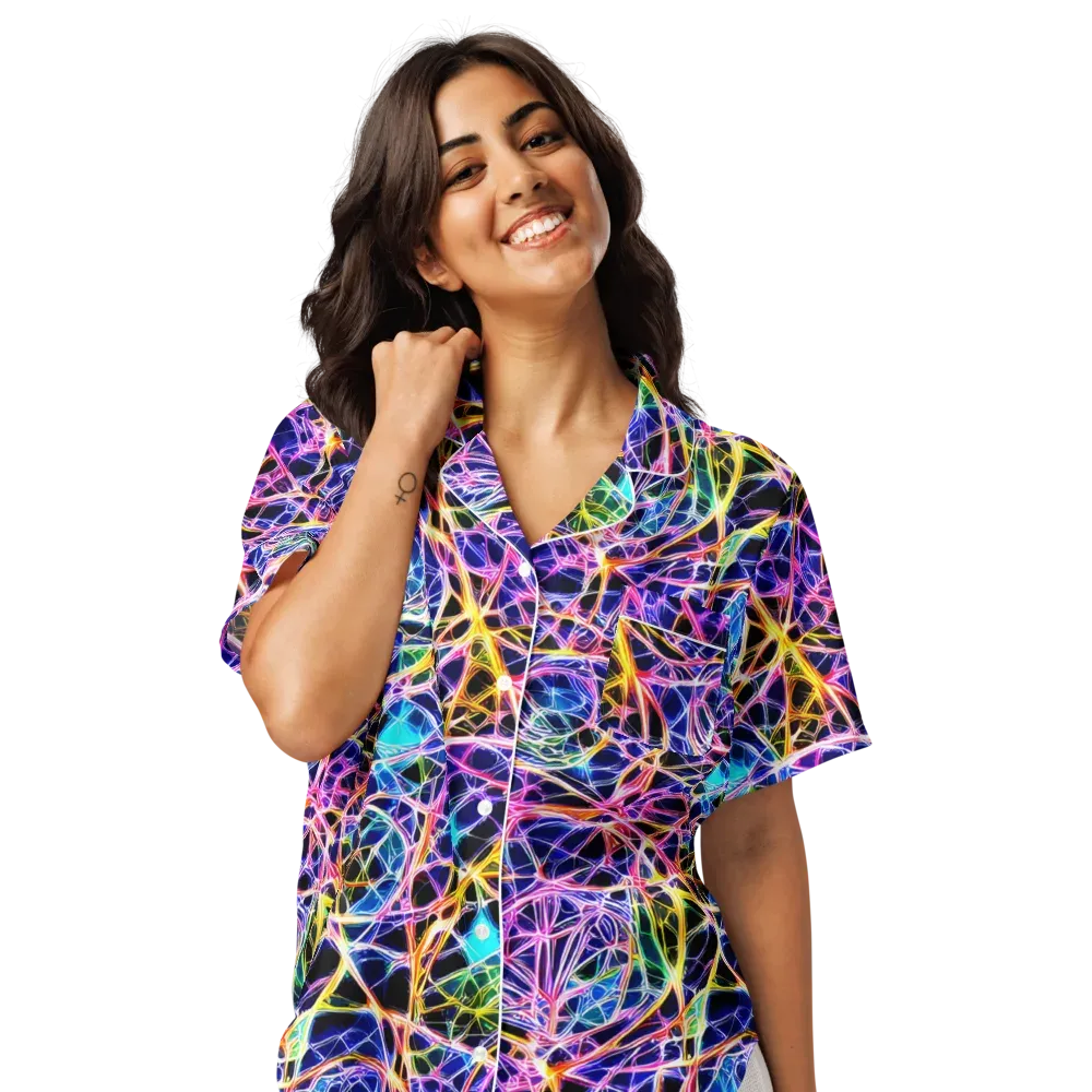 Laser Lace on Women's Short Sleeve Pajama Top — Front