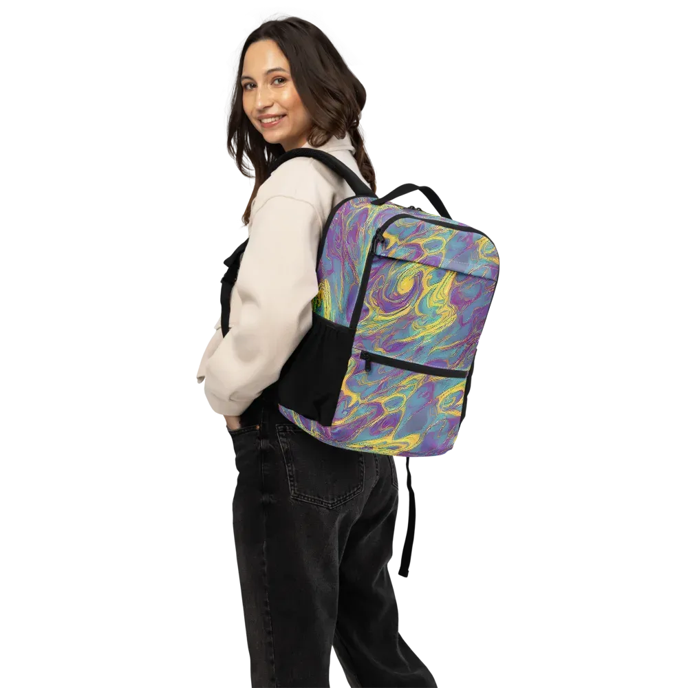 Golden Waveform on Utility Backpack — Back