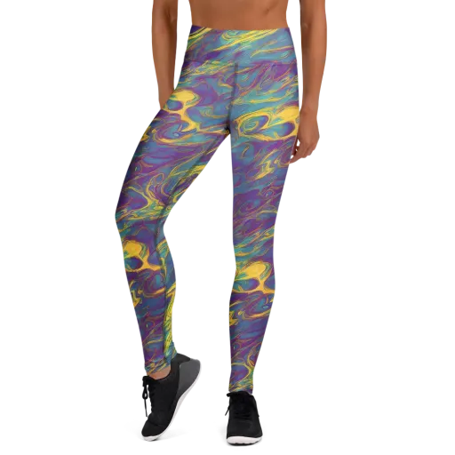 Golden Waveform on a Yoga Leggings