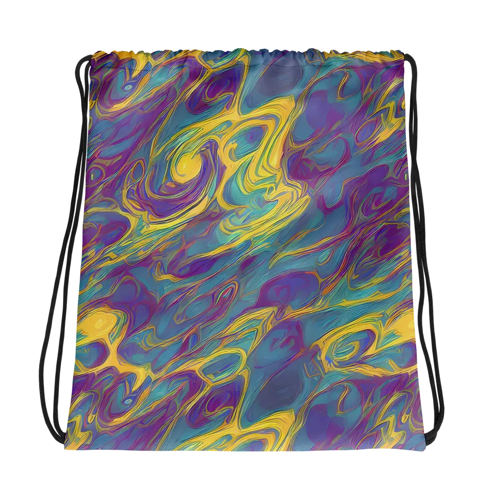Golden Waveform on Drawstring Bag — Photo