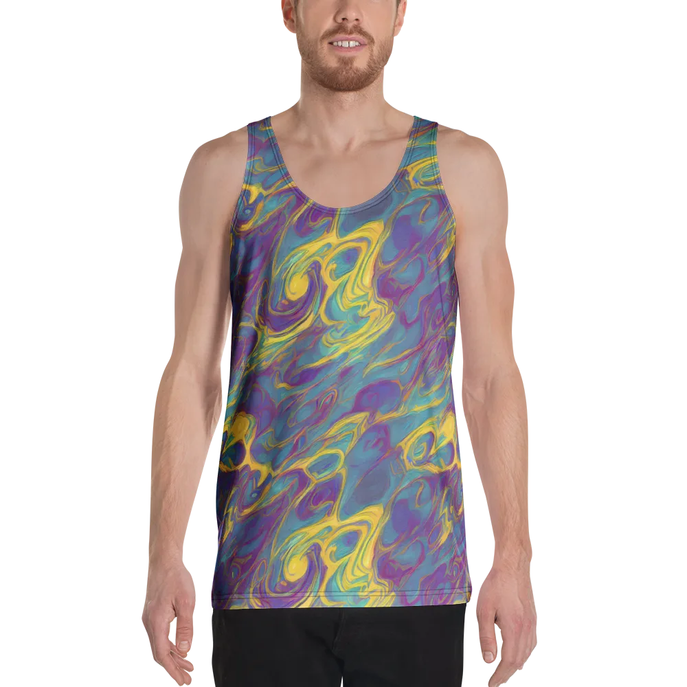 Golden Waveform on Men's Tank Top — Front