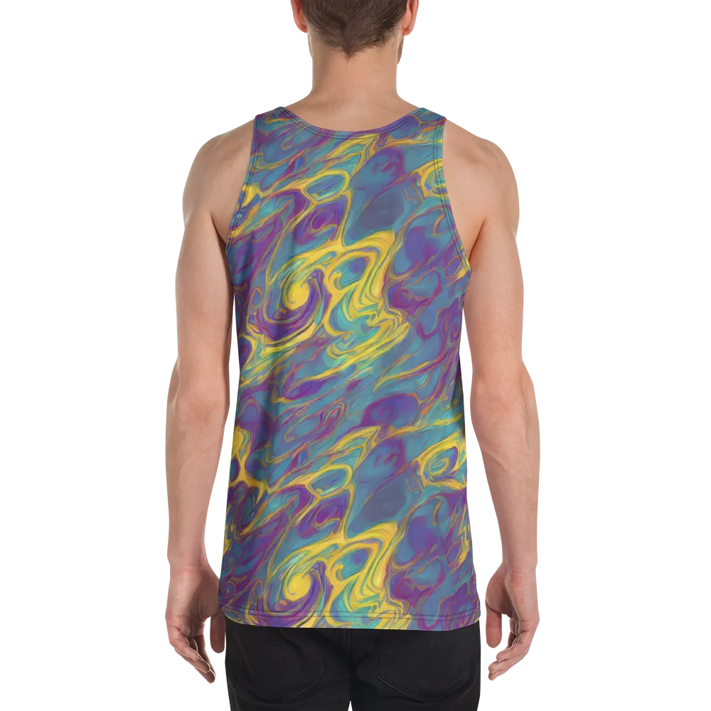 Golden Waveform on Men's Tank Top — Back