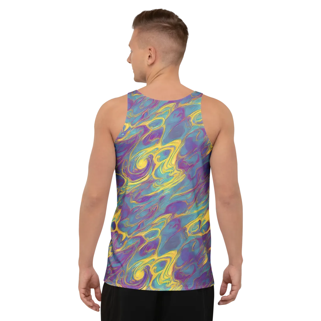 Golden Waveform on Men's Tank Top — Back