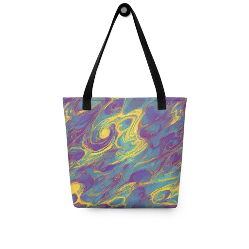Golden Waveform on a Tote Bag