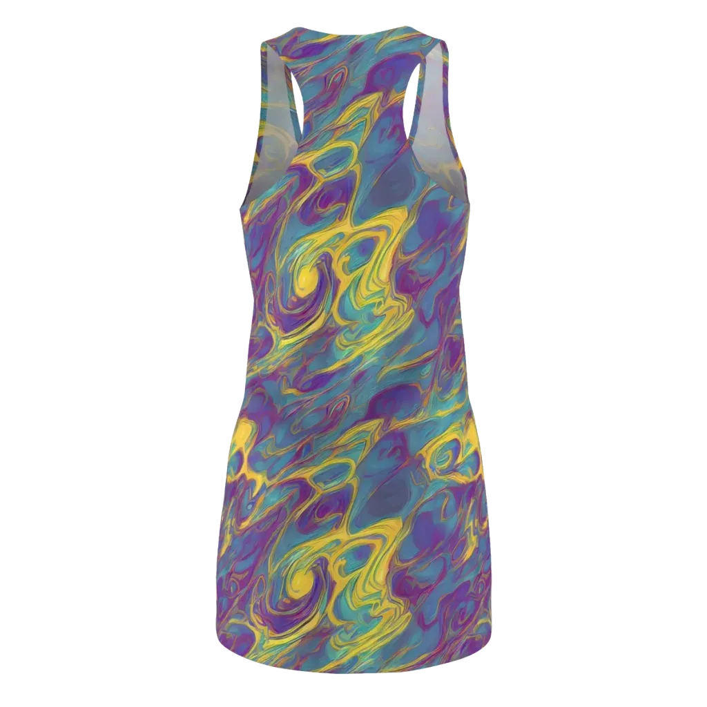 Golden Waveform on Racerback Dress — Back