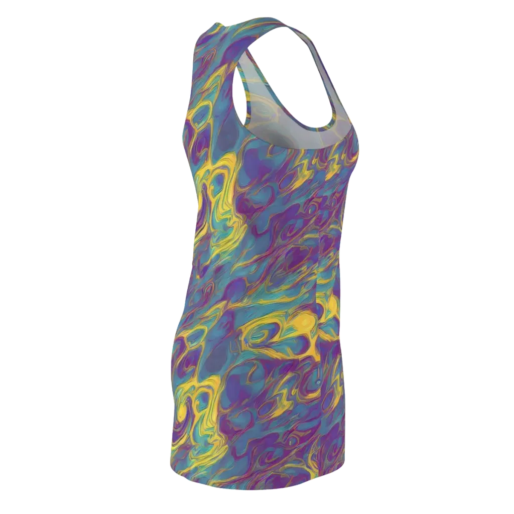 Golden Waveform on Racerback Dress — Back Side
