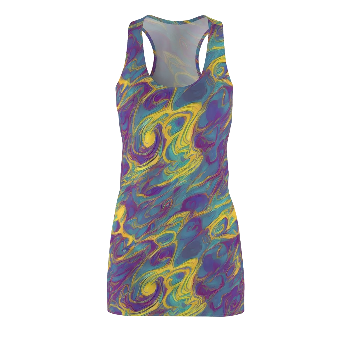 Golden Waveform on Racerback Dress — Front