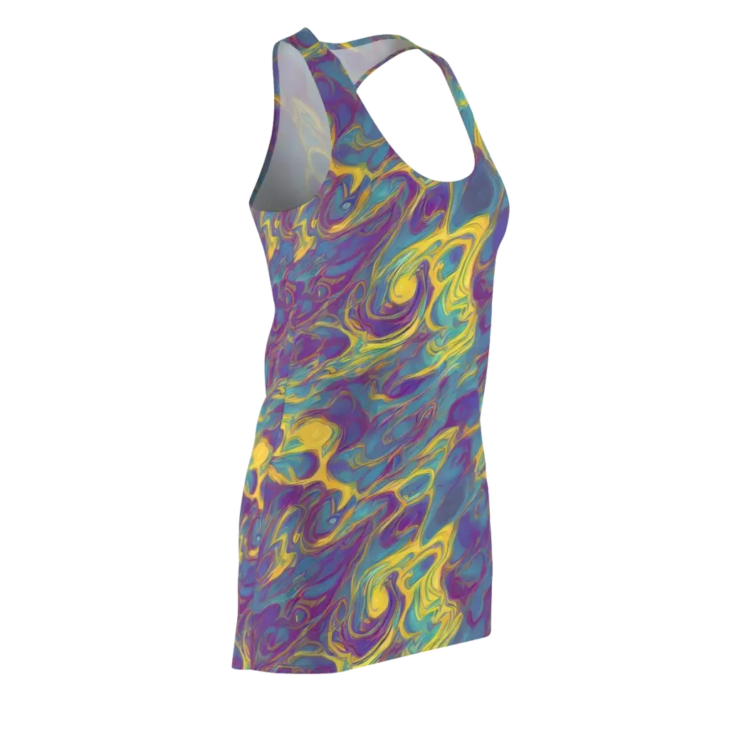 Golden Waveform on Racerback Dress — Front Side