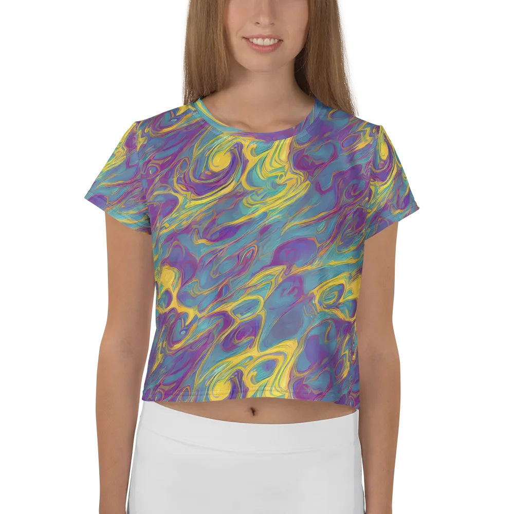 Golden Waveform on Crop Tee — Front