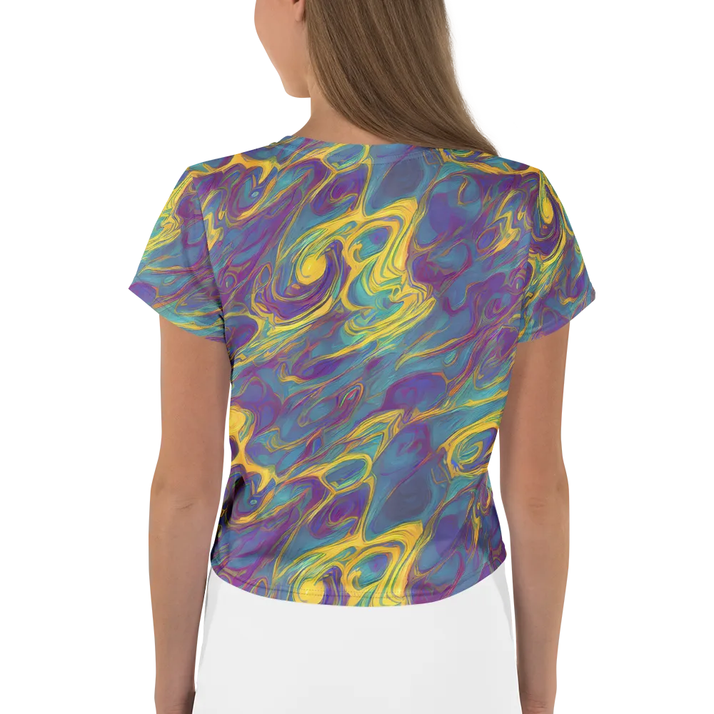 Golden Waveform on Crop Tee — Back