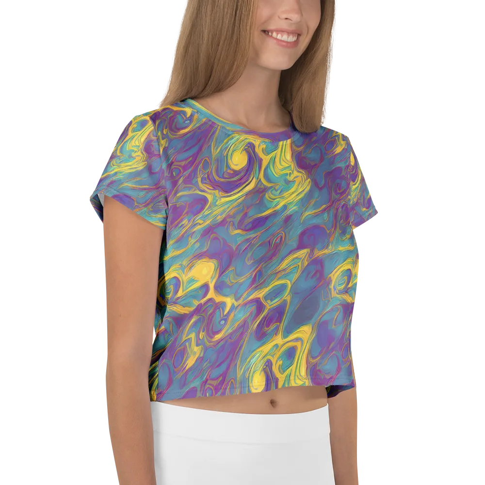Golden Waveform on Crop Tee — Right