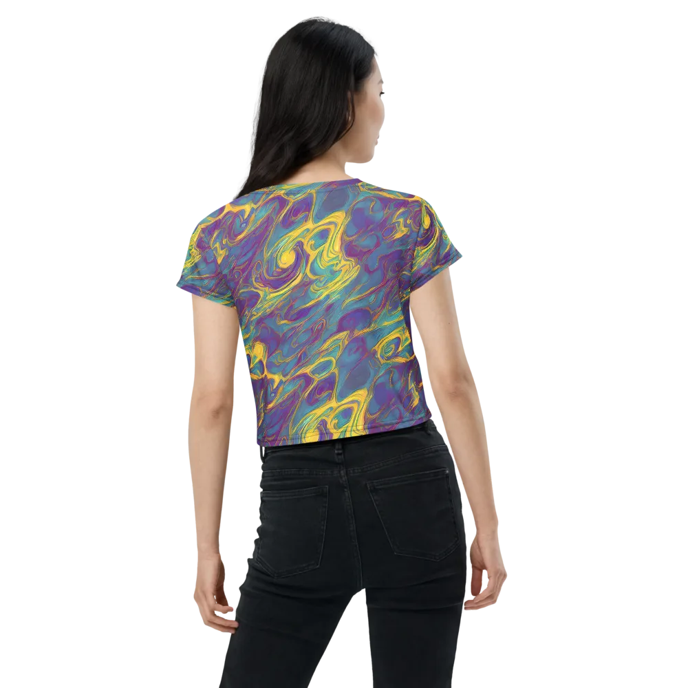 Golden Waveform on Crop Tee — Back