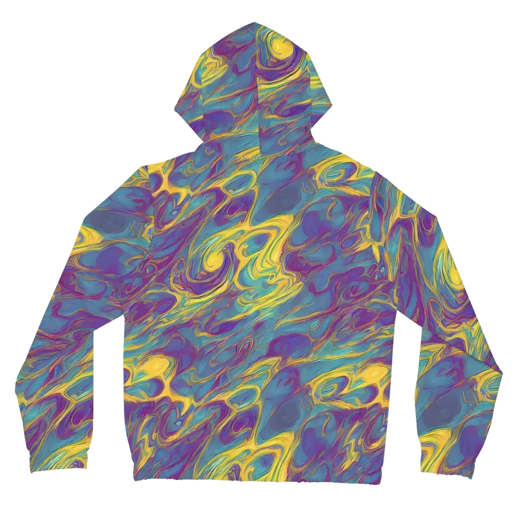 Golden Waveform on Women's Full-Zip Hoodie — Back