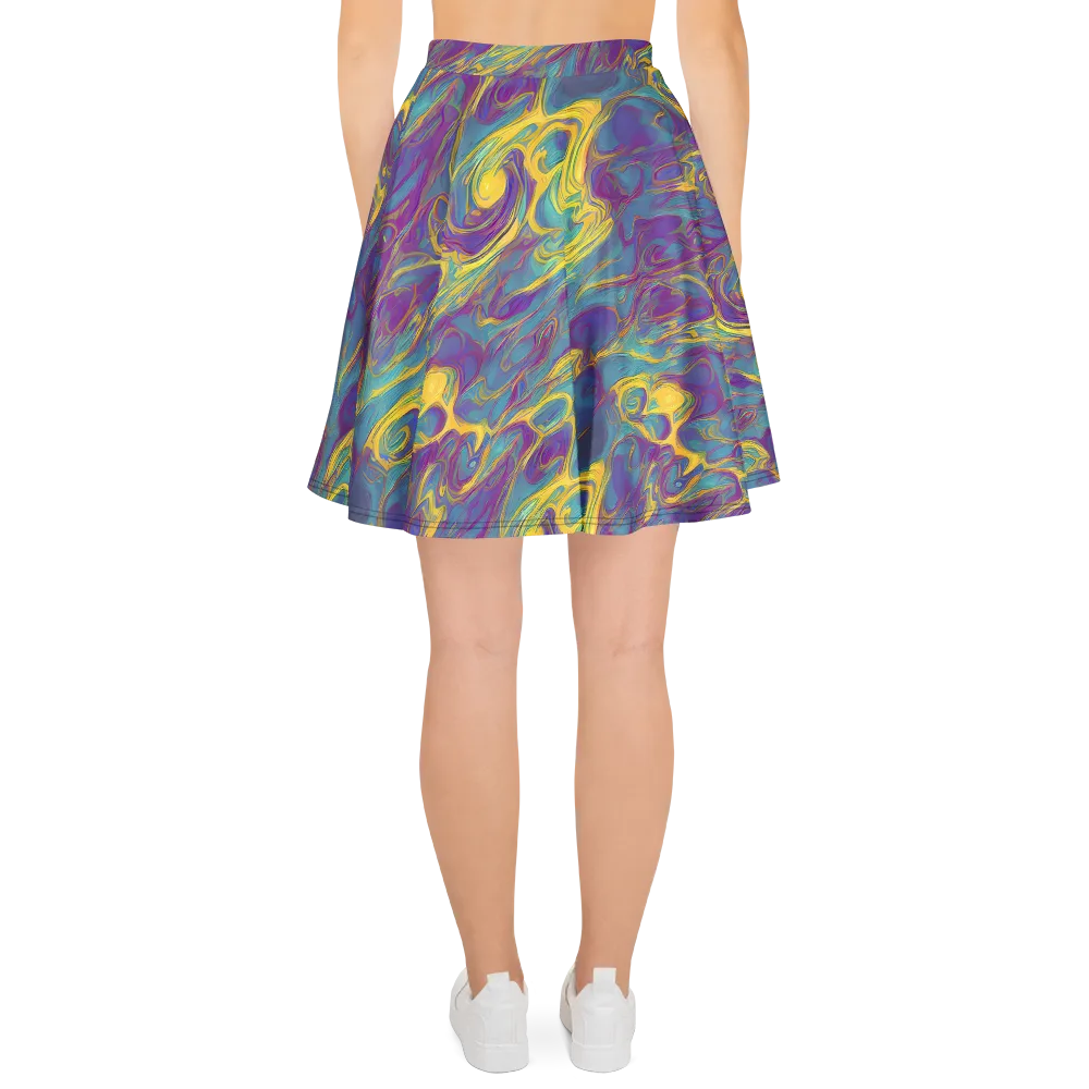 Golden Waveform on Skater Skirt — Back