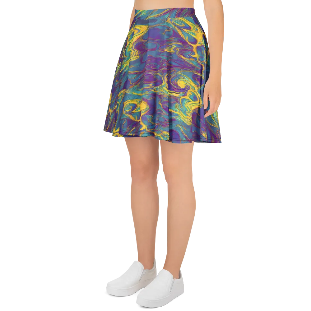 Golden Waveform on Skater Skirt — Left