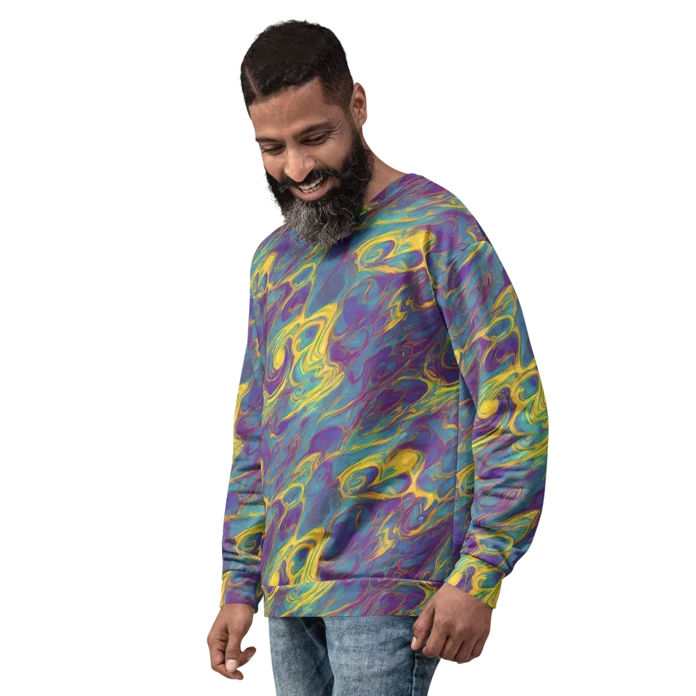 Golden Waveform on Sweatshirt — Left Front
