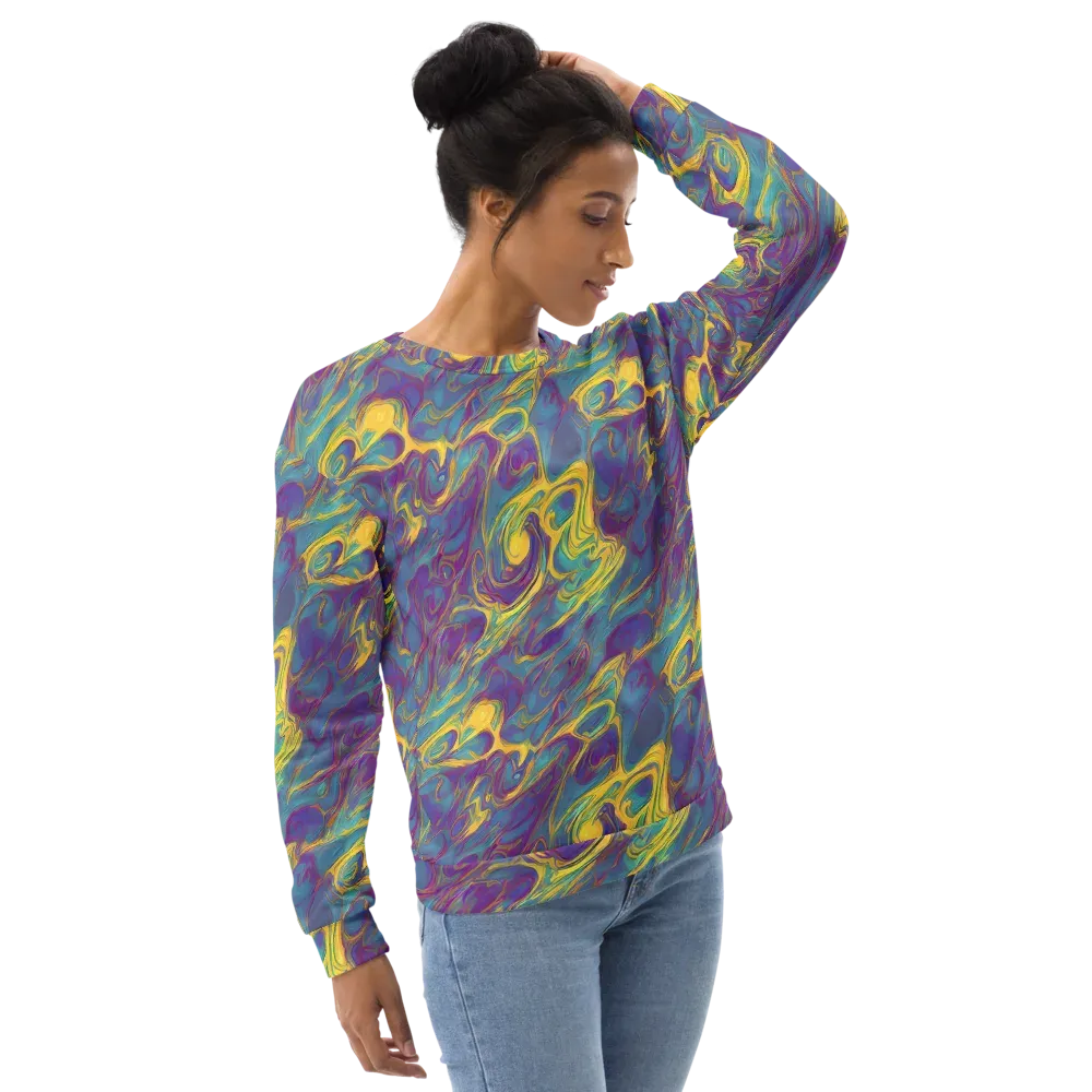 Golden Waveform on Sweatshirt — Right Front