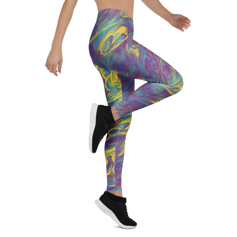 Golden Waveform on Leggings — Right