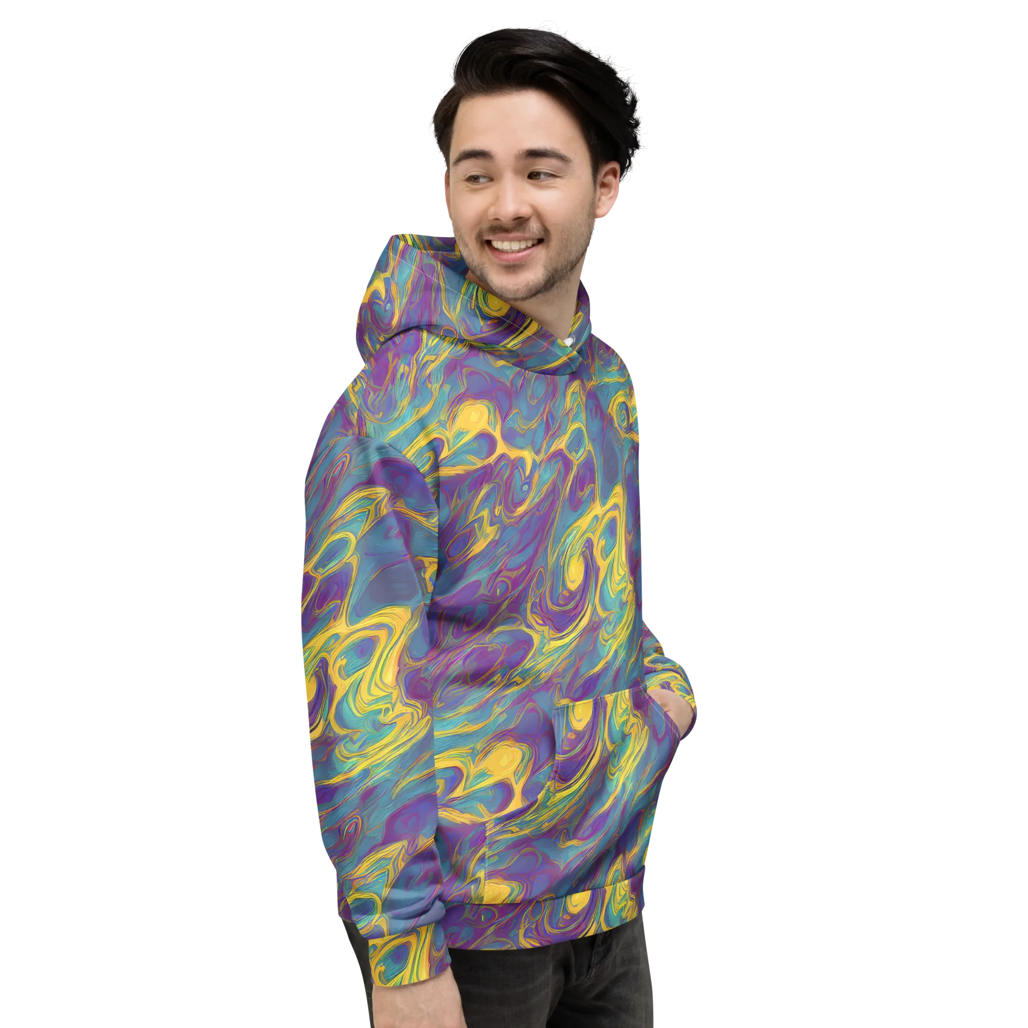 Golden Waveform on Hoodie — Right