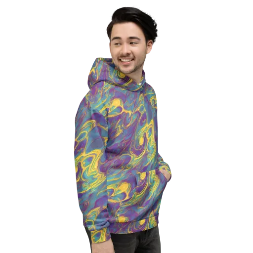 Golden Waveform on a Hoodie