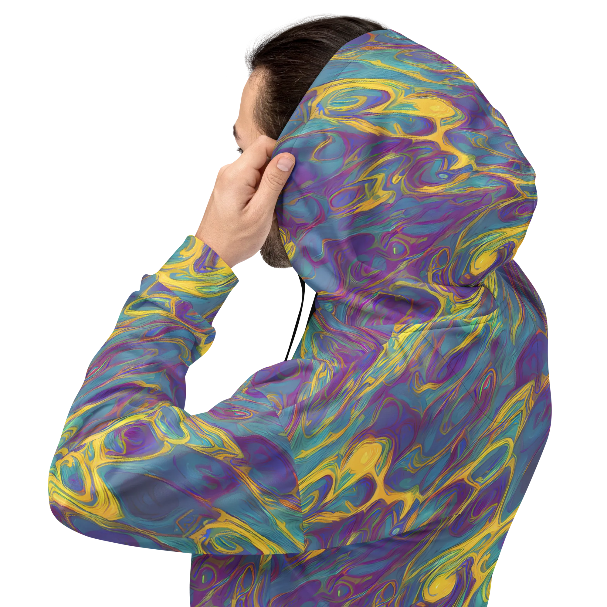 Golden Waveform on Hoodie — Back